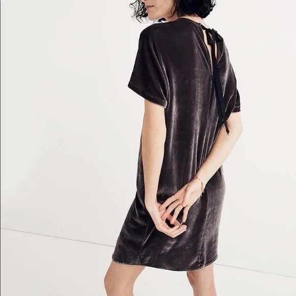 Madewell Velvet Bow-Back Dress XXS - Picture 2 of 2